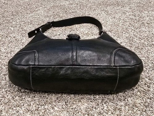 Coach Hamilton Shoulder Bag SoHo Hobo Crescent Black Leather Y2K - F12601 - Picture 9 of 20