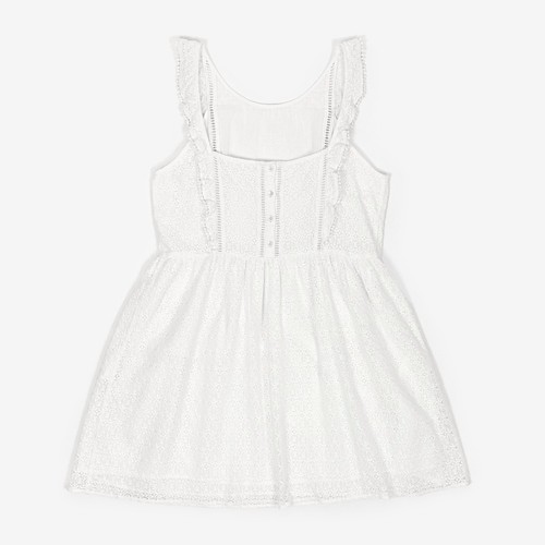 Sezane Callie Mini Dress Size US 12 White Lace Cottage Girlcore Romantic Summer - Picture 6 of 11