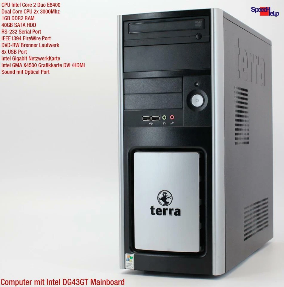 INTEL DG43GT Core 2 Dúo E8400 Computadora PC Windows Win 7 HDMI DVI RS-232 Tabla - Imagen 2 de 4