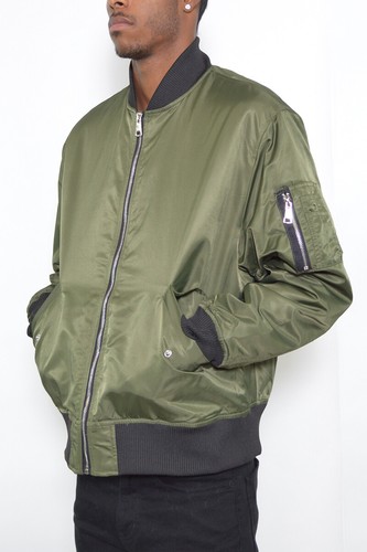 Herren schlicht massiv Allzweckbomberjacke Street Fashion Langarm Reißverschluss Puffer - Bild 13 von 14