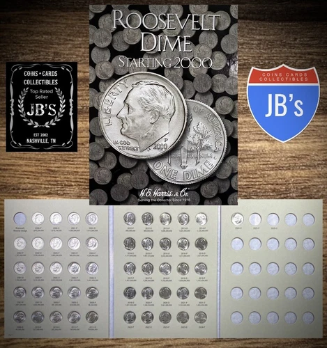 2000-2024 P&D ROOSEVELT DIMES COMPLETE 50 COIN SET w/ALBUM