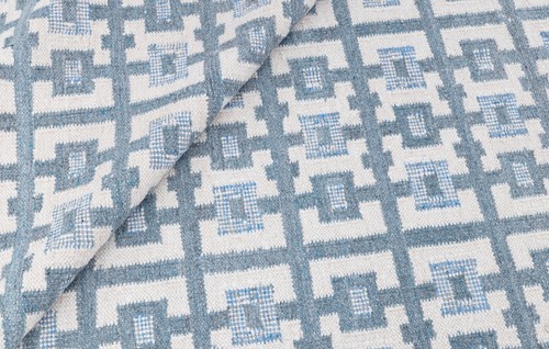 Ivory Blue Scandinavian Look Hand Woven Flatweave Kilim Boho Customize Rug - Picture 23 of 23