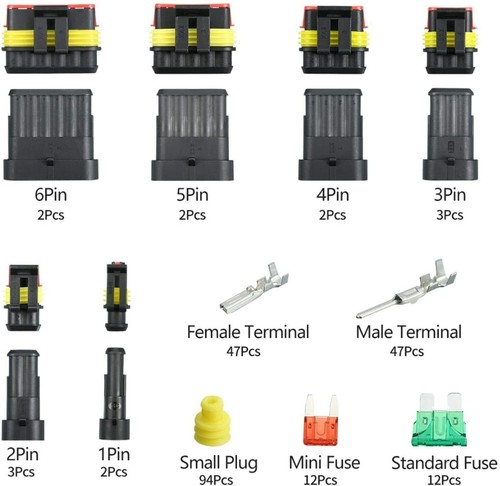 240pcs 1-6 Pin Car Automotive Electrical Wire Connector Plug Kit Set Waterproof - Picture 11 of 11