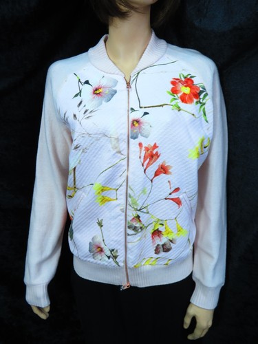 TED BAKER CAITHI PINK PURE WOOL /COTTON FLOWER CARDIGAN/JACKET SIZE 3 / UK12 NEW - Picture 2 of 23