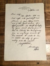 SIGNED Hand Written Letter to Clifford Evans from Judge J. John Fox - 1983
