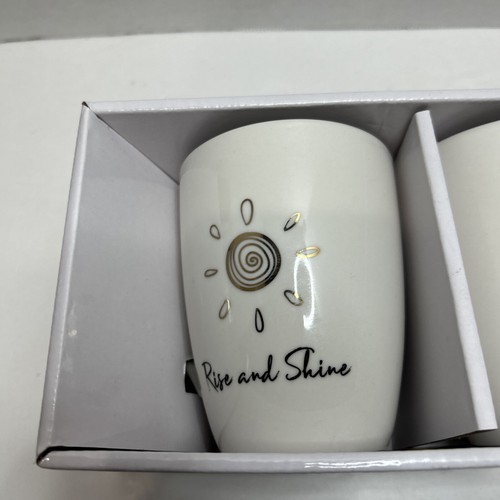 Rise and Shine Sleep Tight Kaffeebecher 2er Set Keramik 12 Unzen Neu im Karton - Bild 2 von 7