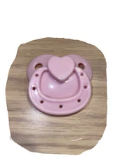 Magnetic Pacifier Dummy For Reborn Baby Doll PINK HEART DESIGN