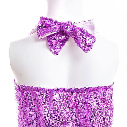 Kids Beachwear Cosplay Dress Costume Mermaid Ruffle Peplum Swimwear Sequins - Picture 7 of 39