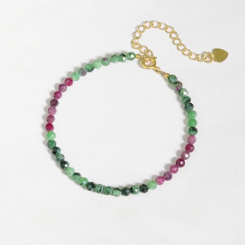 3MM Ruby Zoisite Beads Healing Dainty Simple Women Sterling Silver Bracelet Gift - Picture 6 of 6