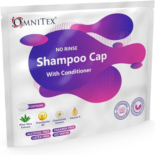 5Pk - Premium Rinse Free Shampoo Cap - Microwaveable | with Conditioner & Vitam - Picture 2 of 3