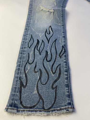 Herren AKOO 100% Authentic Größe 34 Jeans & Farbe Light Wash Blue Denim - Bild 4 von 10