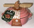 Wild Eye Designs Ceramic Brie Cheese Baker Christmas Gingerbread Man Pink NWT