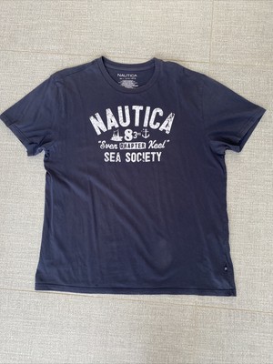 Nautica Men Sz XL tshirt Top Navy Short Sleeve Round Neck Vgc As New | eBay