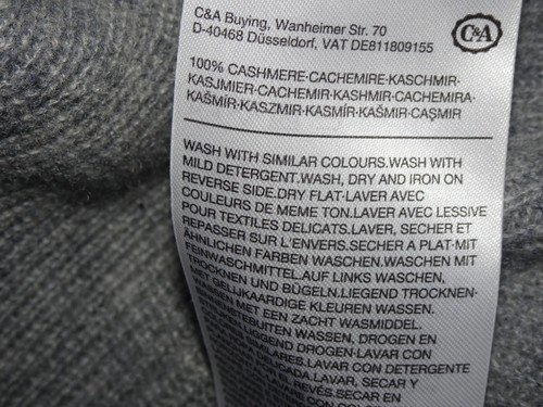 C&A Grey 100% Cashmere Turtle Neck Jumper Raglan Sleeve - Picture 8 of 10