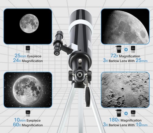 Portable 600mm Telescope with Phone Adapter & Multi-Coated Optics for Stargazing - Picture 5 of 9