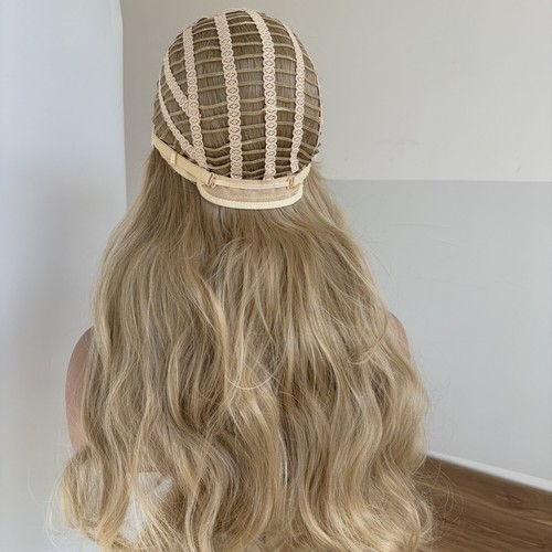 Cosplay Wig With Bangs Long Wavy Synthetic Hair Heat Resistant Ash Blonde - Picture 3 of 10