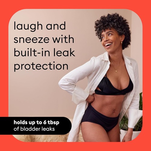 Hi-Waist Underwear Holds 1/4 Cup Worth of Liquid Incontinence Period Black XL - Picture 8 of 9