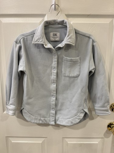 Athleta Girl Retro Active Jersey Shacket Size S/7 Sea Foam Blue - Picture 3 of 8