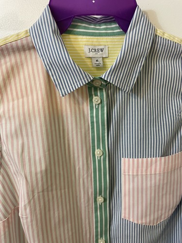 J Crew Damen-Shirtkleid Regenbogenstreifen Größe 6 ohne Gürtel ärmellos - Bild 2 von 3