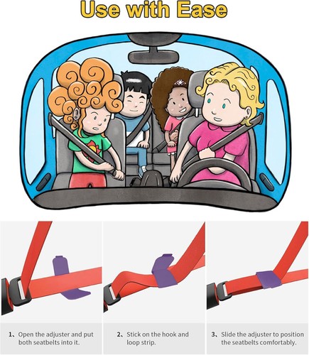 Auto Gurtversteller, 4er Pack Premium PU Leder Sicherheitsgurt Clip Versteller Clips - Bild 4 von 20