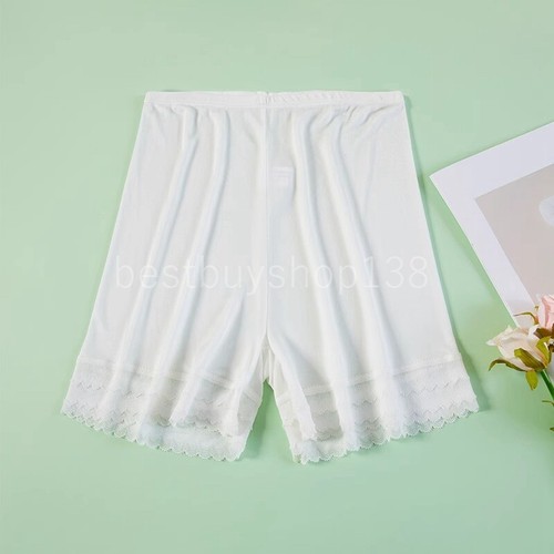 Mujeres Morera Seda Medio Slip Pantalones Cortos Pettipant Transpirable Encaje Ribete Ropa Interior - Imagen 14 de 14