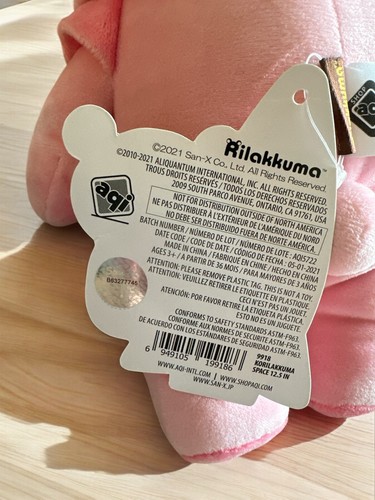 Authentic San-X Korilakkuma Bear Space Plush Stuffed Toy  Doll Medium 12" Pink - Imagen 3 de 3