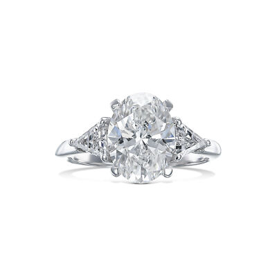 14k Ring D VVS2 3.50 Ct Oval Cut Lab-created Diamond IGI CERTIFIED Jewelry Gift