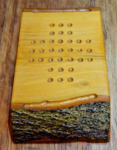 Quality Handmade WOODEN SOLITAIRE BOARD GAME with new MARBLES marble wood - Picture 4 of 14