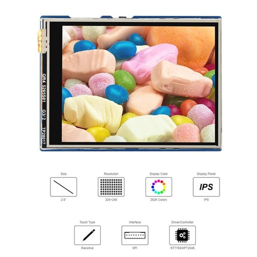 Module écran LCD tactile résistif 2,8 pouces CHAPEAU pour RPI Raspberry Pi Pico - Photo 10/10