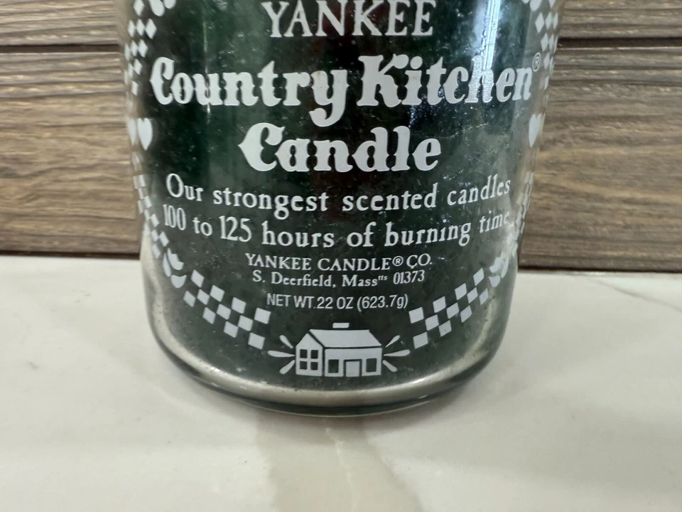 Vela de cocina Yankee Country de colección rara difícil de encontrar bálsamo aroma a abeto tarro de vidrio de 22 OZ Foto 2 de 4