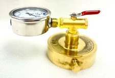 NNI 2-1/2" NST Fire Hydrant Static Pressure Gauge 160 PSI & 3 way Bleeder Valve