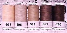 5 NEW 274 yard Spools brown colors GUTERMANN 100 polyester sew-all thread