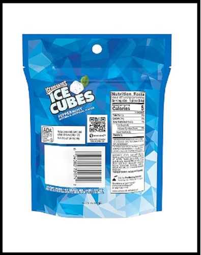 ICE BREAKERS ICE CUBES Peppermint Sugar Free Chewing Gum w/ Xylitol 8.11oz 100pc - Picture 2 of 5