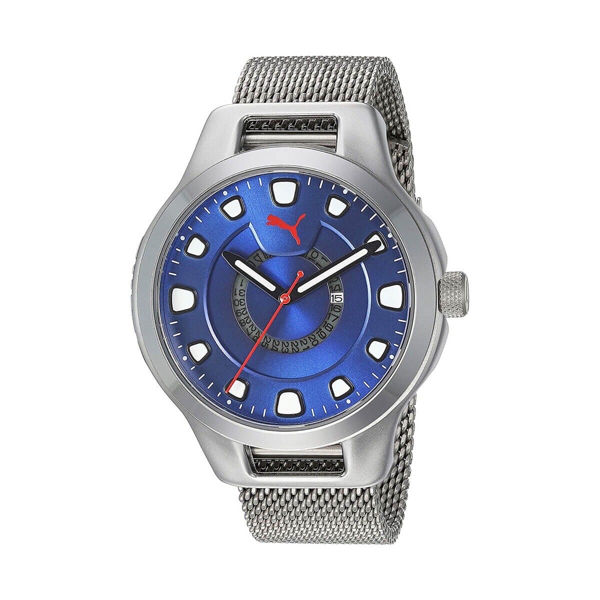 PUMA P5005 Men's Reset V1 Stainless Steel Mesh Bracelet PUMA P5005 Men's Reset V1 Stainless Steel Mesh Bracelet