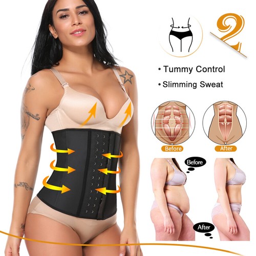 Sweat Latex Waist Trainer Cincher Corset Faja Colombianas Reductoras Body Shaper - Picture 6 of 21