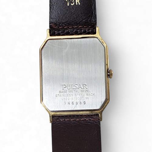 Vintage Men's Pulsar Quartz Gold Tone Watch Downing Teju Lizard Band V322-5130 - Picture 6 of 9