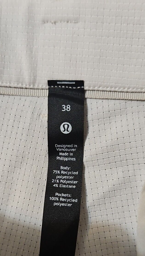 Lululemon Commission Short Classic 7" Men's Sz 38 White Golf Chino Ventlight NWT - Picture 3 of 6