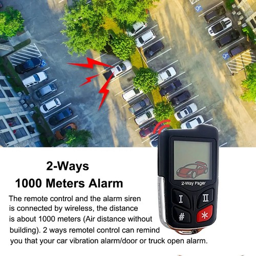 Sirena inalámbrica inmovilizador sistema de alarma bidireccional para automóvil antirrobo aire y choque - Imagen 2 de 12