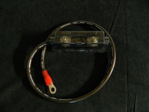 4 CABLES CALIBRE 2 FT SOPORTE ANL 150 AMPERIOS FUSIBLE 2 ANILLOS 5/16 TERMINALES POTENCIA AWG - Imagen 5 de 9
