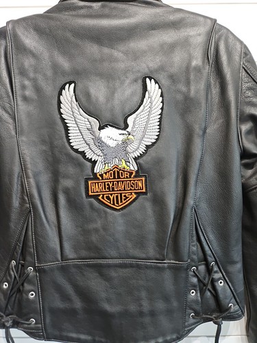 HARLEY DAVIDSON Black Leather Motorcycle Biker Cafe Racer JACKET Coat Mens 38R - Picture 8 of 10