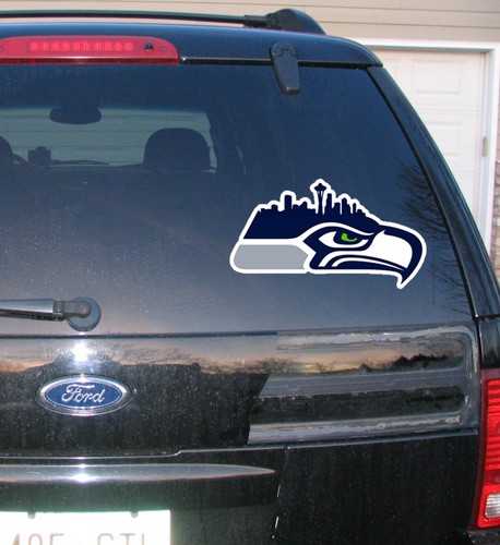 Seattle Seahawks City Skyline Indoor / Outdoor Car Wall Decal Graphics 12th Man - Picture 2 of 2