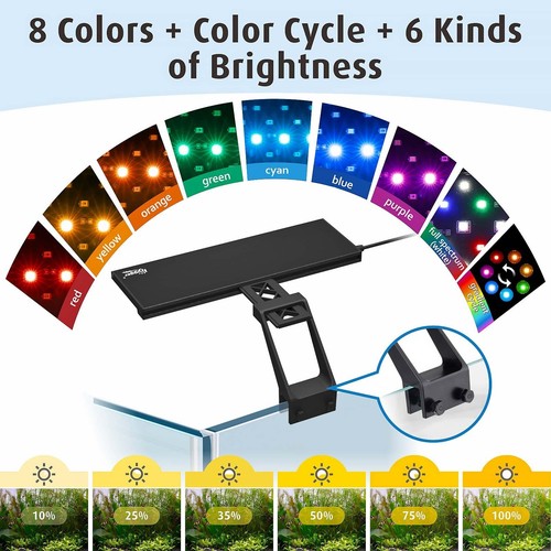 hygger Clip On Full Spectrum Aquarium LED Light, 18W Day-Night Dual Timer Sun... - Picture 5 of 6