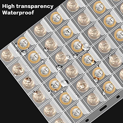 12 Sheets Coin Collection Pages 42 Pockets Coin Binder Insert Sleeves w/ 9 Hole - Picture 7 of 7
