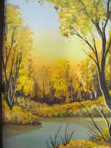 1990s VINTAGE FRAMED SIGNED ORIGINAL PAINTING OIL PAINTS ON BOARD - Picture 2 of 10