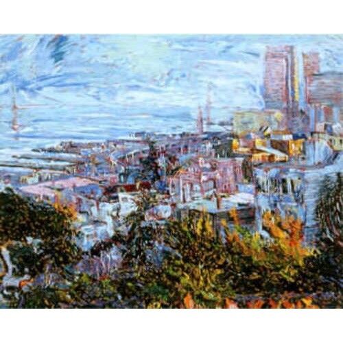 "View of Bay Bridge" by Marco Sassone - Limited Edition Serigraph on Paper - Picture 1 of 1