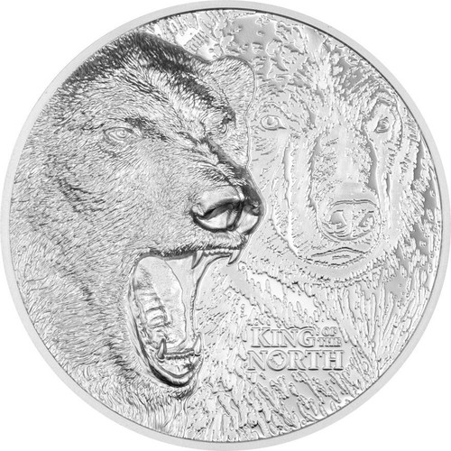 1 oz Cook Island Silbermünze King of the North Polar Bear 2024 Ultra High Relief - Bild 1 von 5