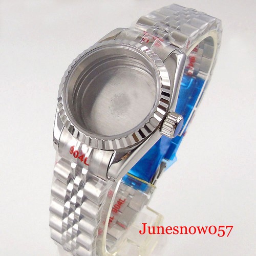 Estuche de reloj para dama 26 mm ajuste movimiento NH05 HN06 pulsera jubileo zafiro espalda sólida - Imagen 5 de 39