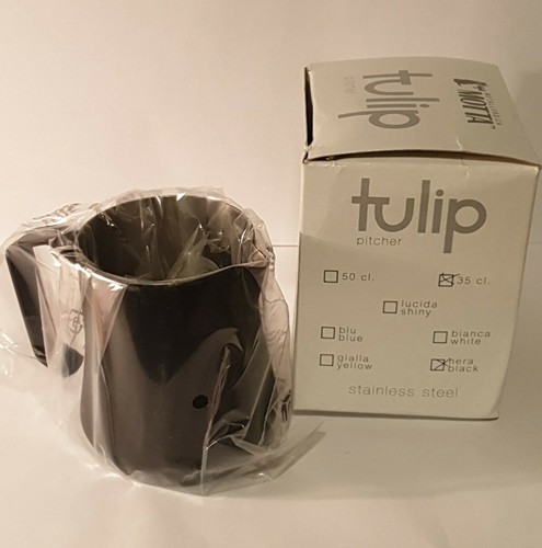 Jarra de leche Motta Tulip - Negro Nera acero inoxidable 35 CL Art 4535 - Imagen 3 de 3