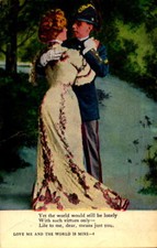 Postcard Love Me and the World is Mine Romance Card Song  Unused - 4