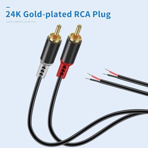 Cinch auf Lautsprecherkabel Adapter, 2 blanke Drähte, Cinch Stecker Drähte, Drähte, Audio Video - Bild 3 von 7